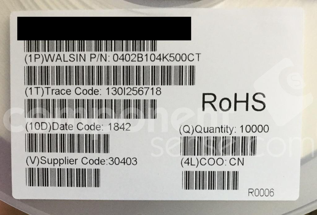 0402B104K500CT Walsin Technology Component Sense