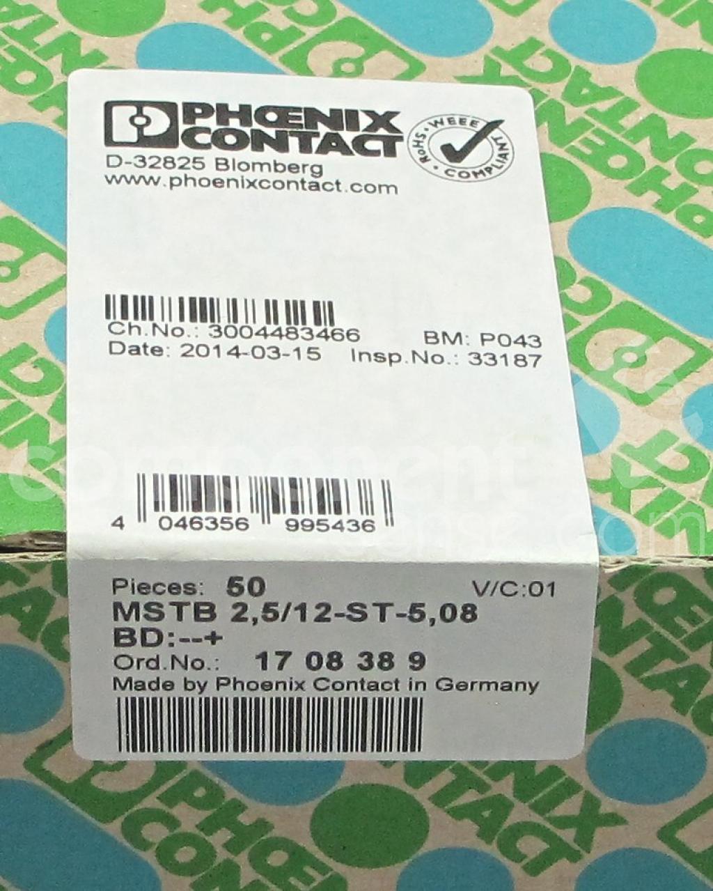 MSTB 2,5/12-ST-5,08 BD Phoenix Contact | Component Sense