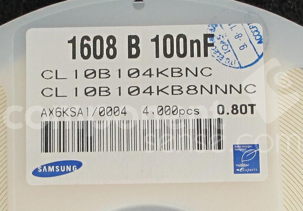Конденсатор samsung cl10b104kb8nnnc