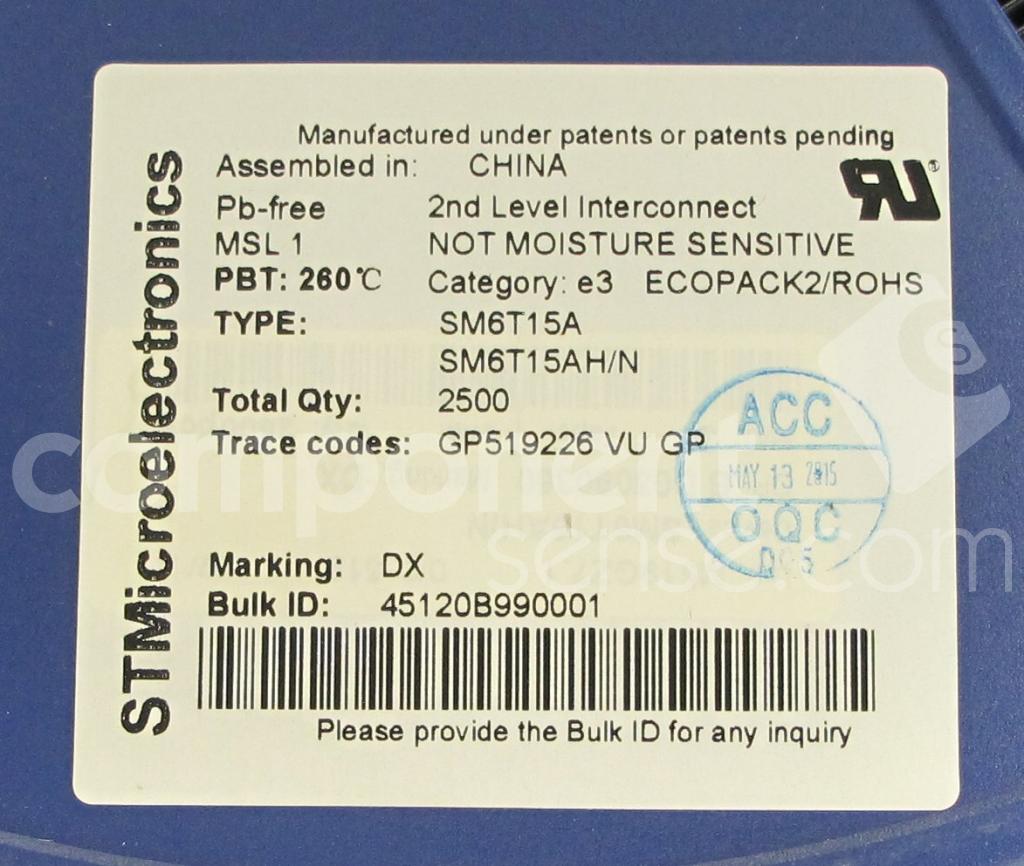 SM6T15A STMicroelectronics | Component Sense