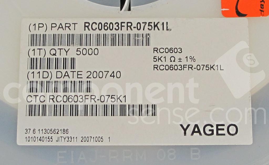RC0603FR-075K1L Yageo | Component Sense
