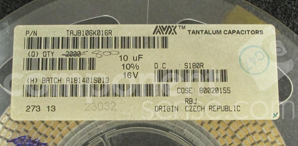 TAJB106K016R AVX Kyocera Corporation | Component Sense