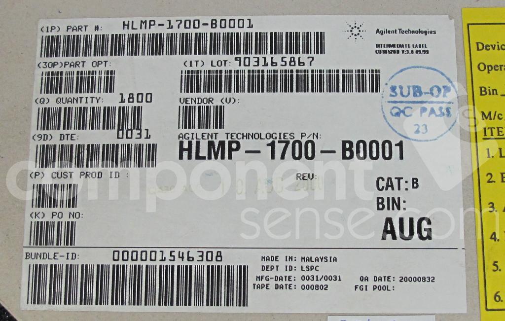 HLMP-1700-B00A2 Avago 3mm Red LED In Housing 2V 10mA 50mcd 583nm 55 2860 - Foto 6