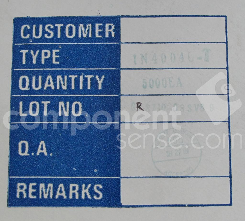 1N4004G-T Rectron Semiconductor | Component Sense