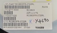 RC0603FR-0722R