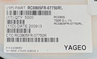 RC0805FR-07750R